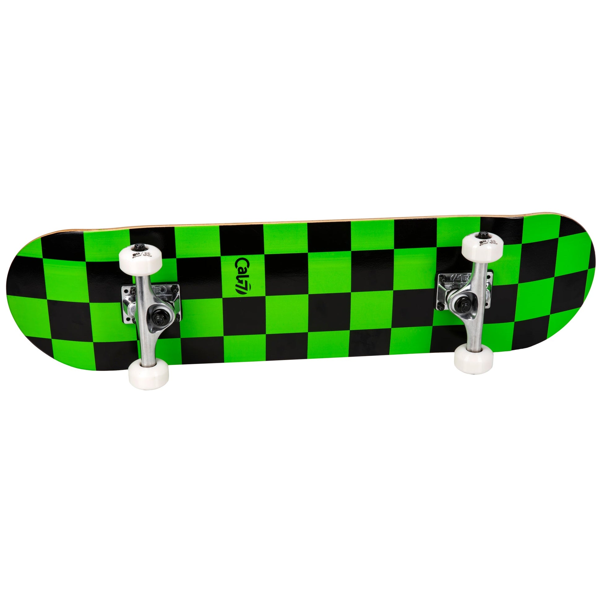 Cal 7 Complete 7.5/7.75/8-Inch Skateboard Optical with Lime Green and Black Check Design